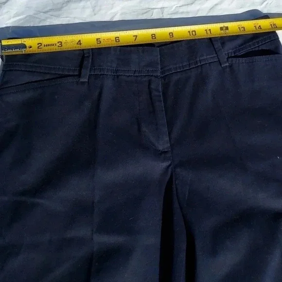 Talbots Perfect Womens Shorts Dark Blue Flat Front Cotton Blend 2 - Picture 8 of 15